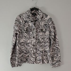 Analogy Denim Jacket Size S Casual VTG 90's Quilted Artsy Layering Piece Black